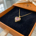 Angel Embrace Pink Heart Necklace